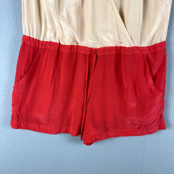 Rory Beca Silk Romper Womens Small Colorblock V-Neck Relaxed Bright - Picture 3 of 16